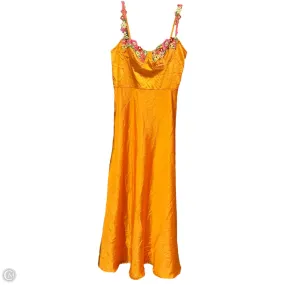 Side-Pocket Dress Casual Midi By Clothes Mentor In Orange, Size: S