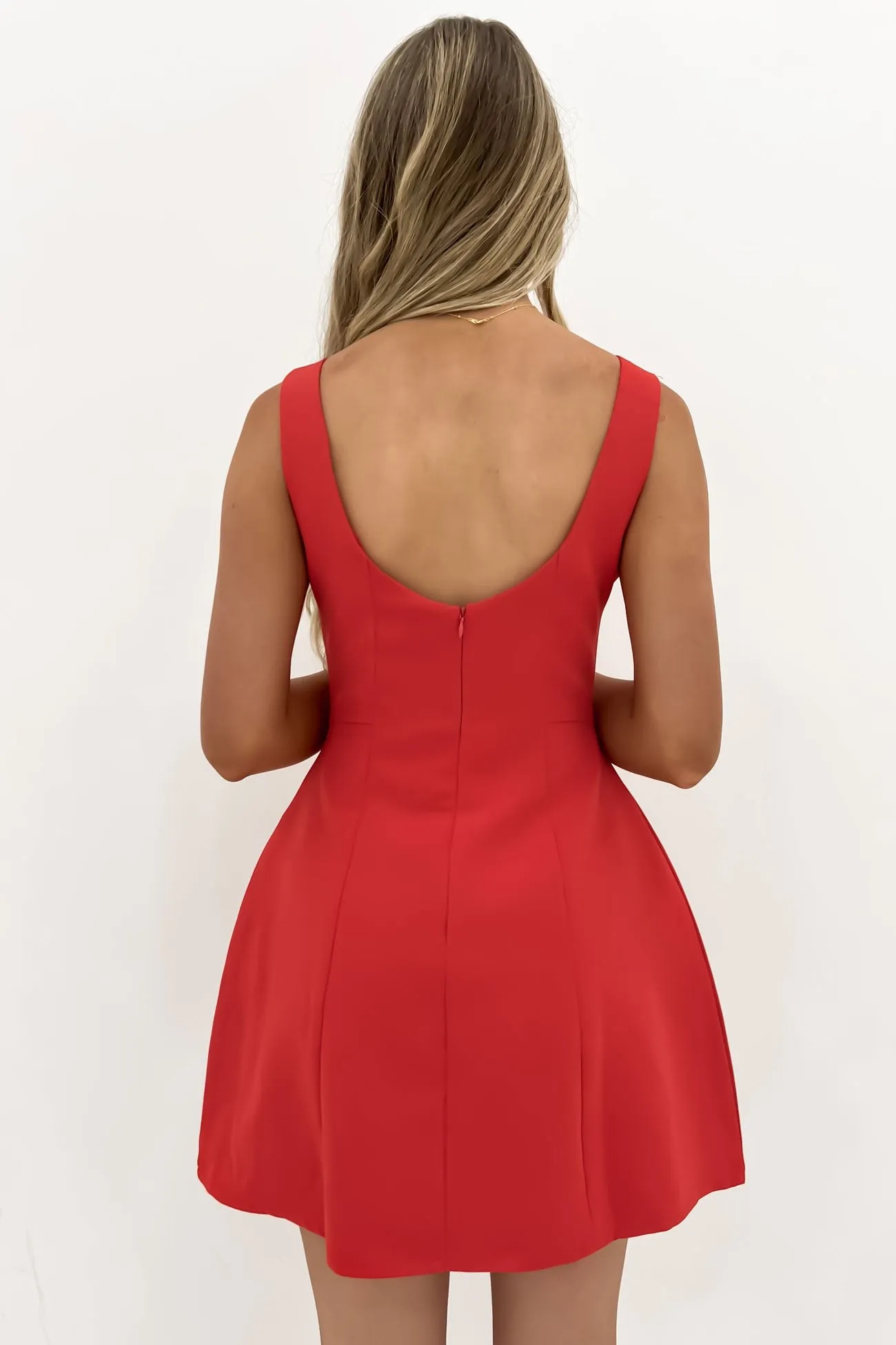 WrinkleResistantFinish Tiegan Mini Dress Red
