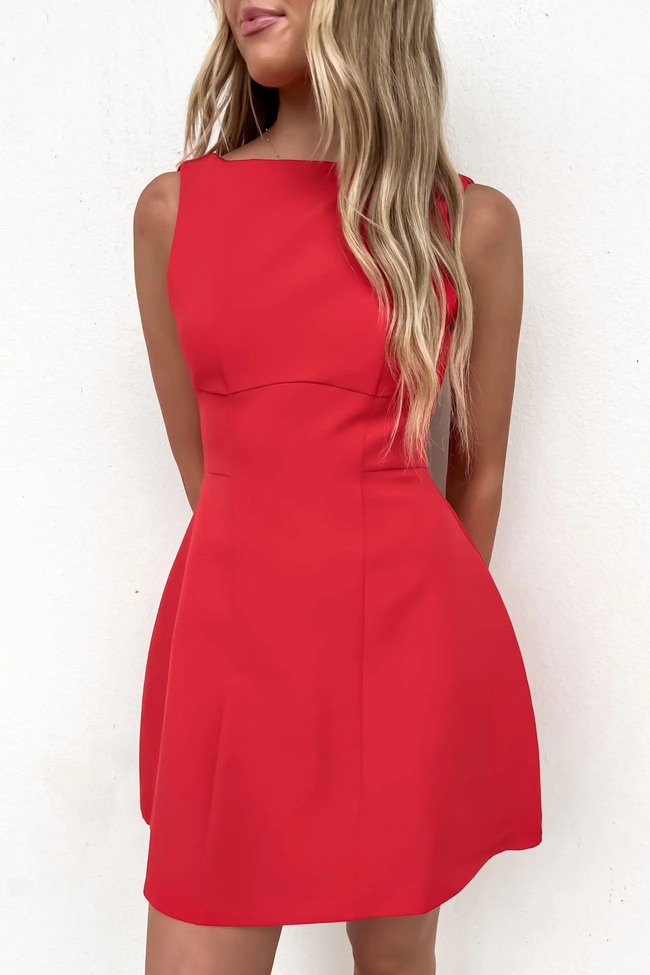 Trendy pick Luxurious Texture Tiegan Mini Dress Red