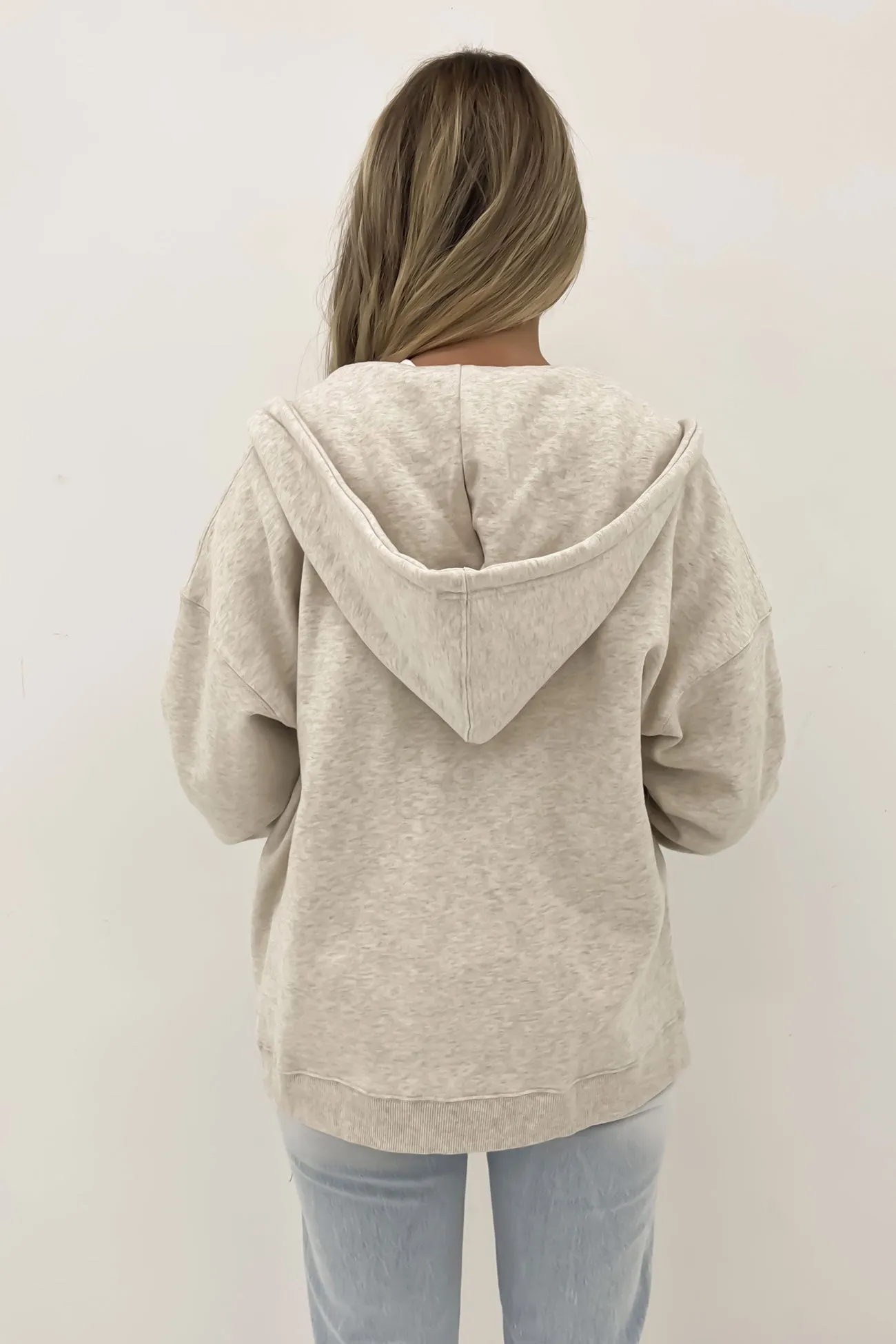 SeamlessBonding All Year Oversized Zip Thru Hoody Oatmeal