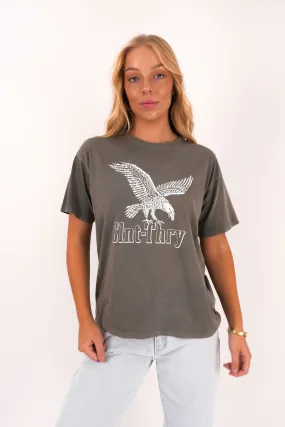 Yoga flexibility Non Restrictive Silhouette Overview Tee Coal