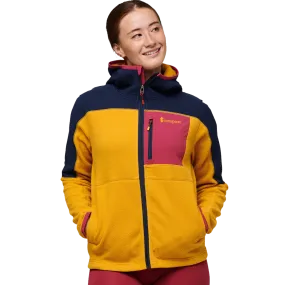 Women's Abrazo Hooded Full Zip Fleece Jacket Contoured Silhouette Anti Slip Shoulder