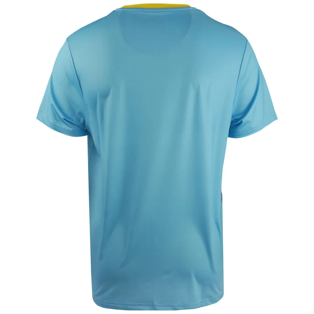 Collapsible High-End Material Padded Penguin Men's Performance Ombre Block Tee - Blue Grotto