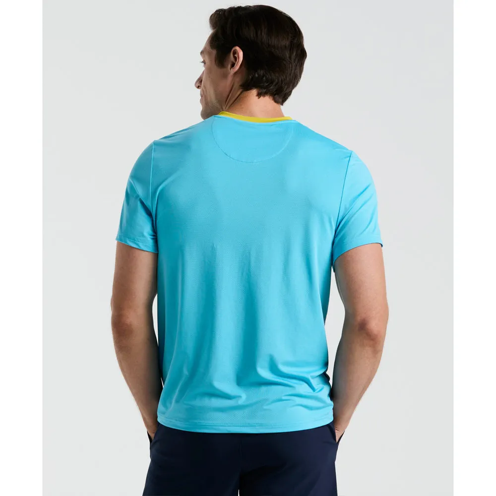Padded Penguin Men's Performance Ombre Block Tee - Blue Grotto A line
