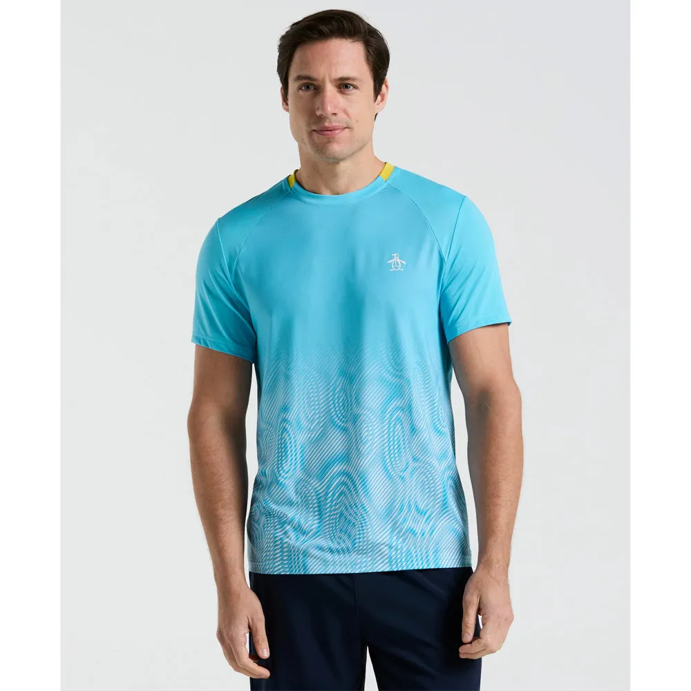 Padded Penguin Men's Performance Ombre Block Tee - Blue Grotto Removable lining