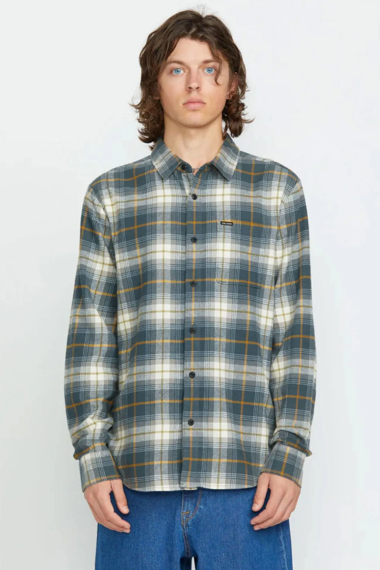 Caden Plaid Long Sleeve Shirt Dark Slate Personalized Touch