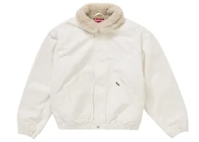 Mid-range Supreme Faux Shearling Lined Bomber Jacket White