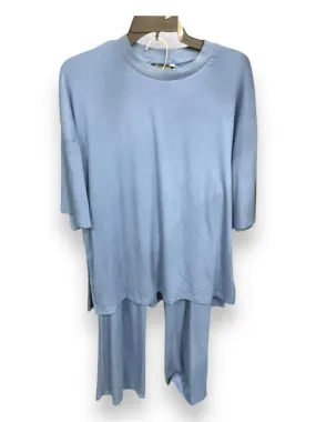 Pants Set 2pc By Clothes Mentor In Blue & Brown, Size: M Understated Charm Bishop-Sleeve