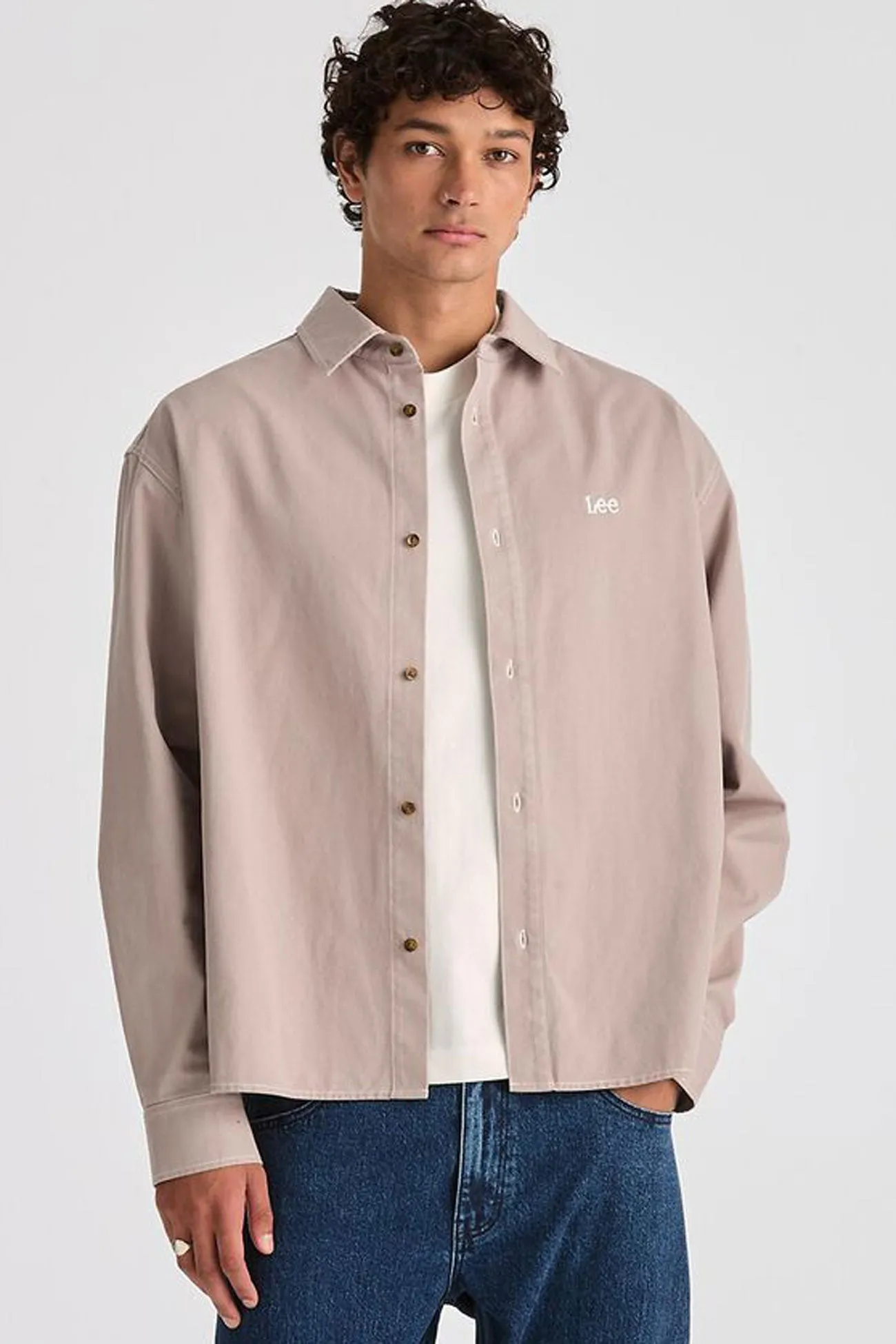 Park Long Sleeve Shirt Concrete Non Static Finish Easy Care Material