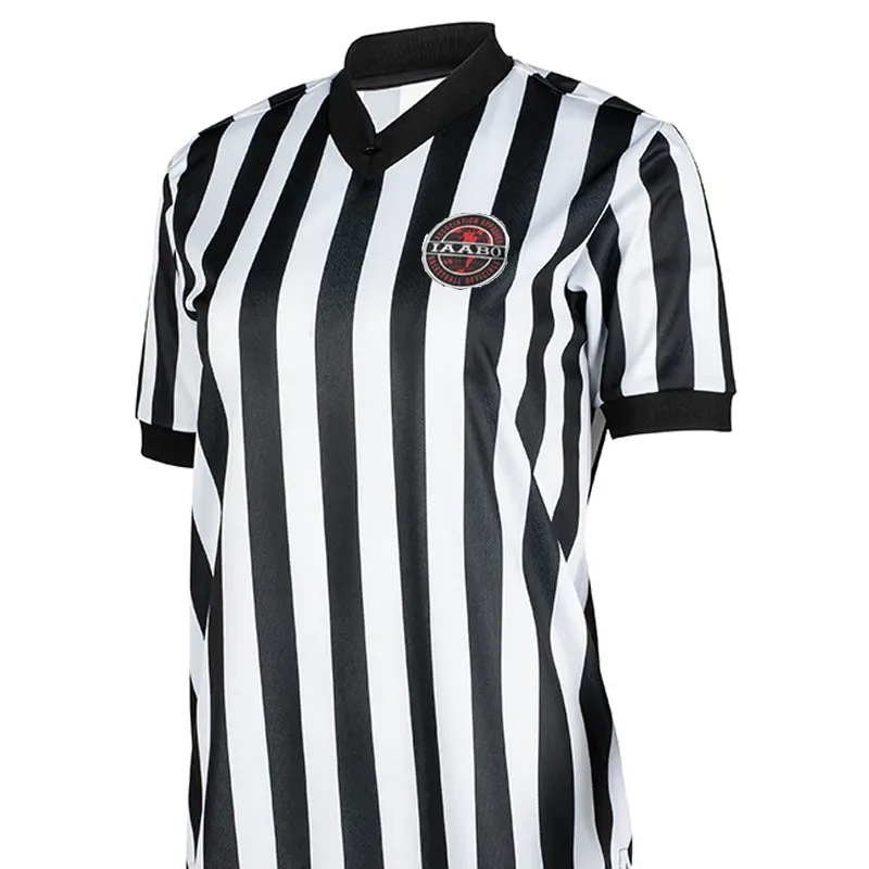 Laser Cut Edge Detail IAABO Logo Women's Referee Shirt w/ Flag on Back