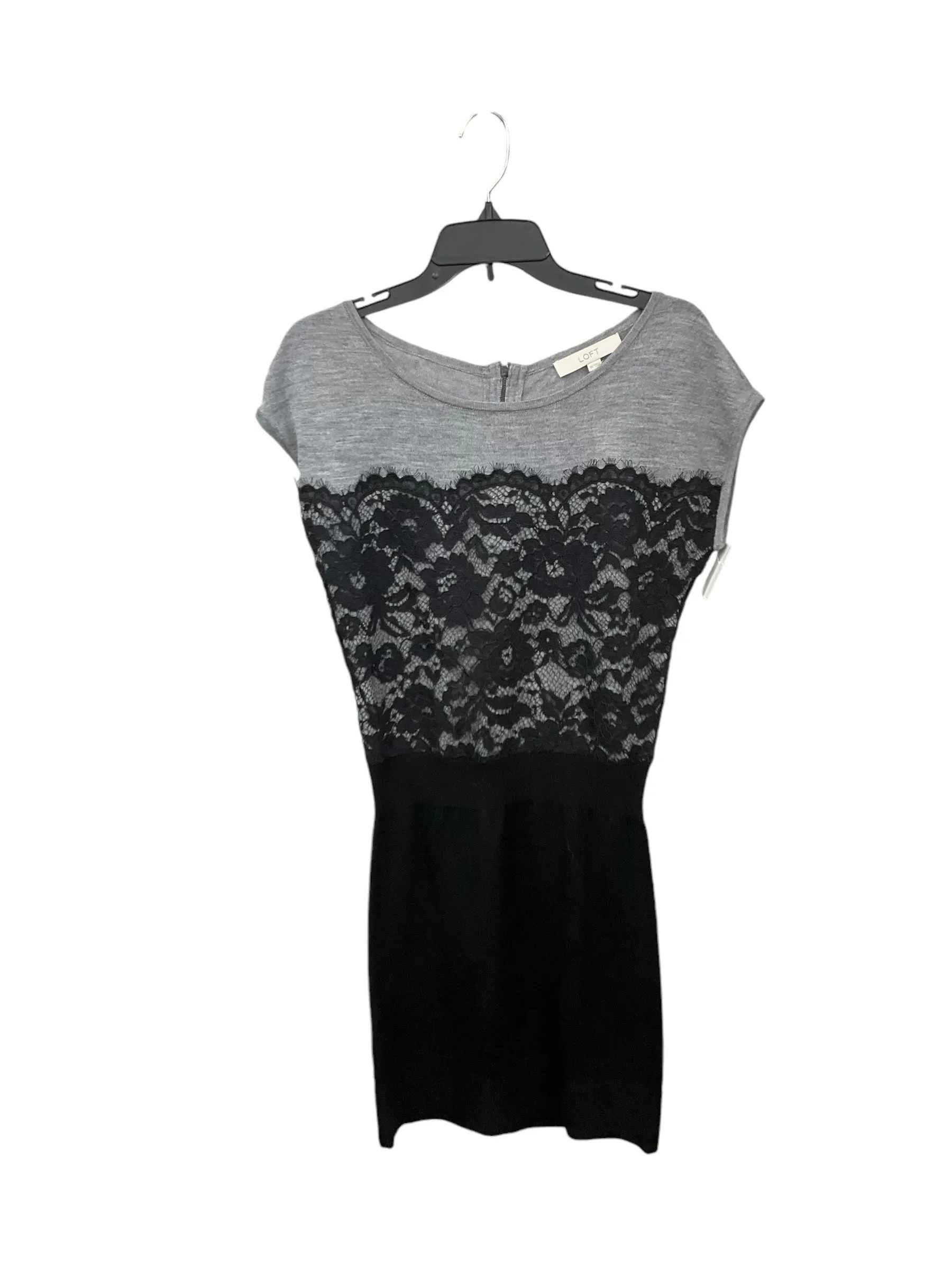 Lightweight Wear Dress Casual Midi By Loft In Black & Grey, Size: Xs