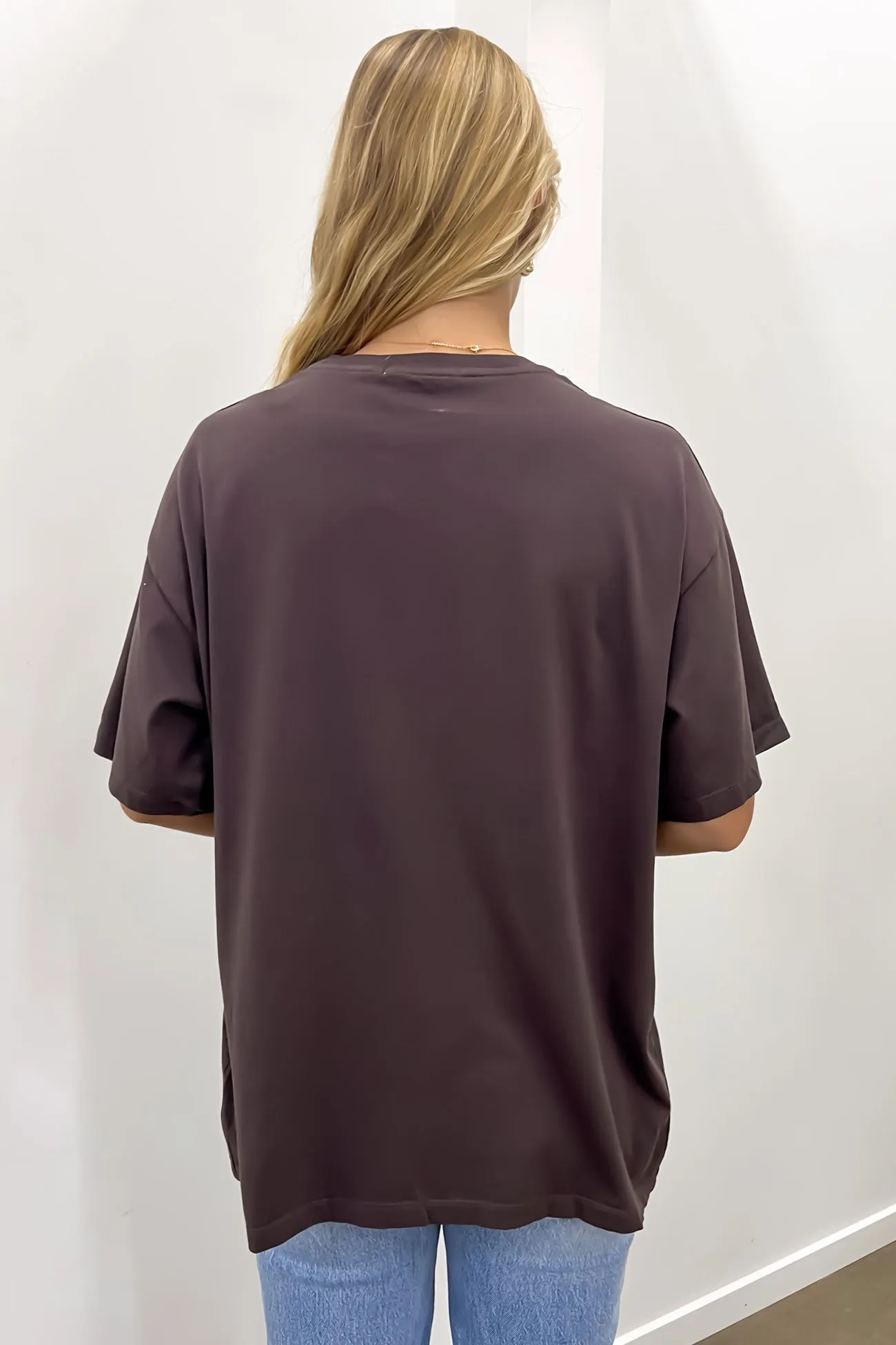 New York Tee Washed Black Layered Sleeve Cozy Fit