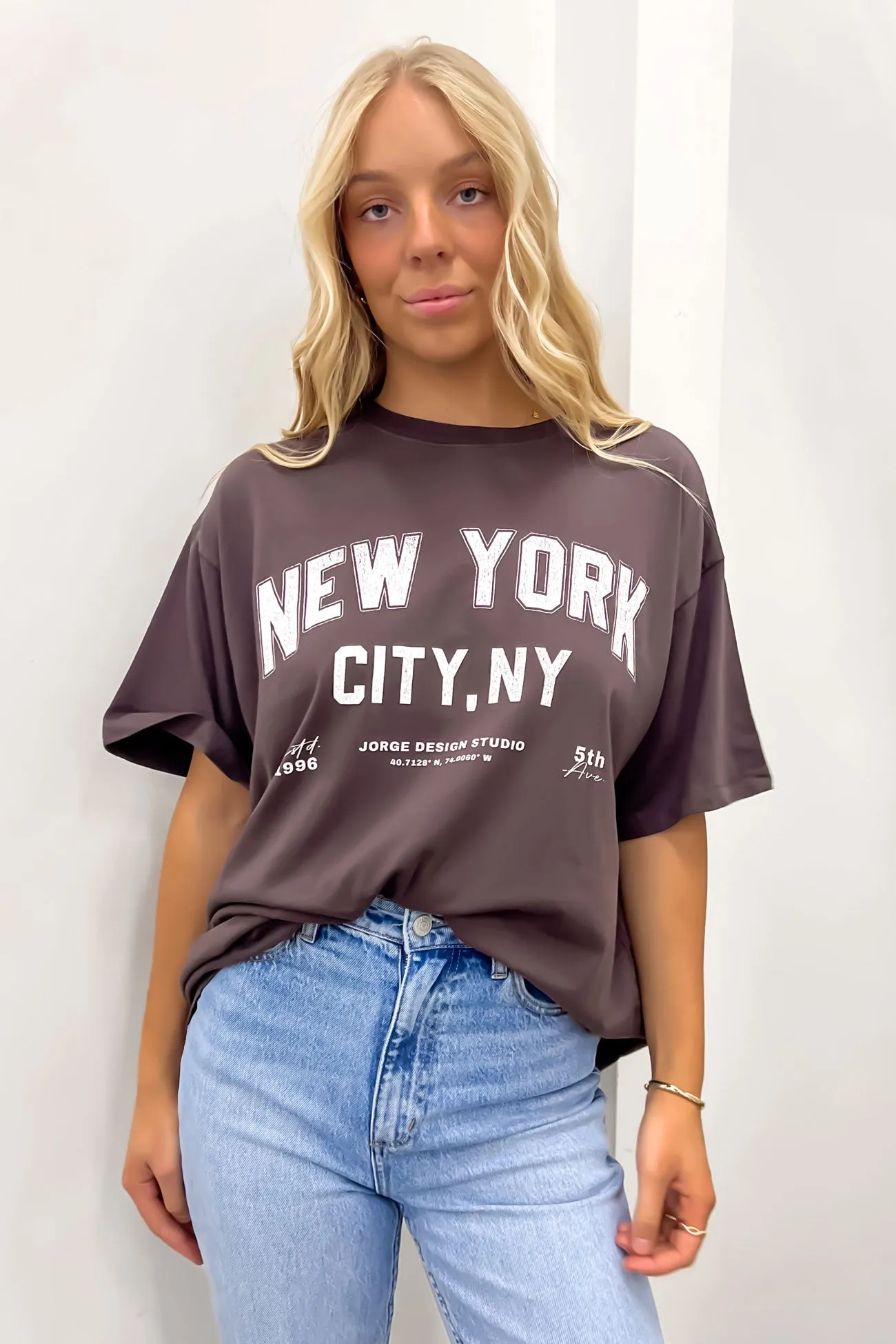 New York Tee Washed Black Bright and Bold Seasonal Must-Have