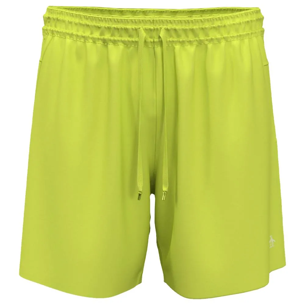 Penguin Men's 8" Performance Tennis Short - Limeade zippered Snapped Zipped