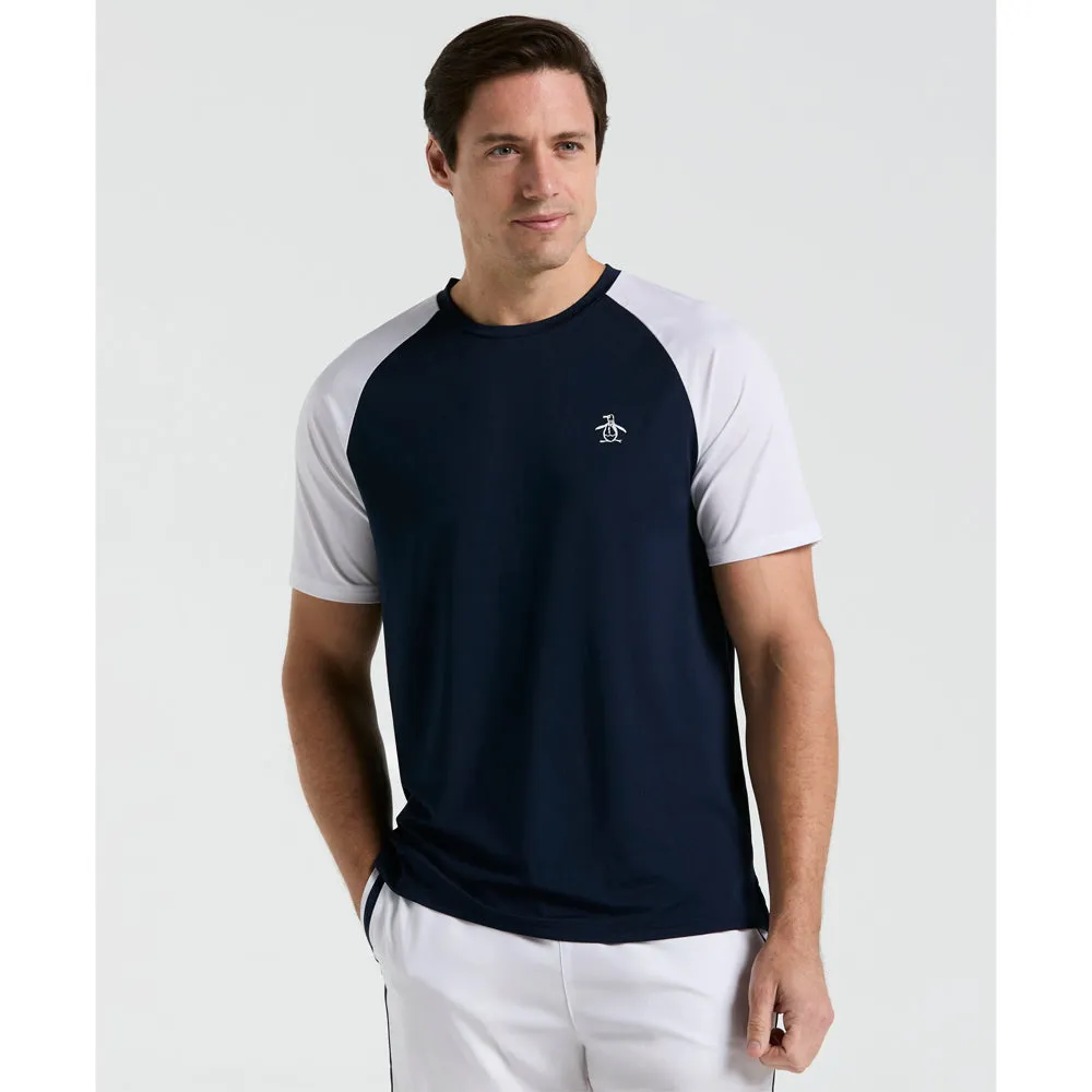 Penguin Men's Essentials Performance Core Blocked Tee - Black Iris Artisanal Velvet