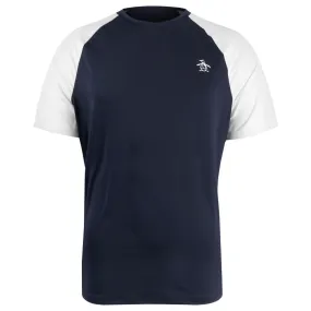 Penguin Men's Essentials Performance Core Blocked Tee - Black Iris Artisanal Buttoned front three-quarter sleeve