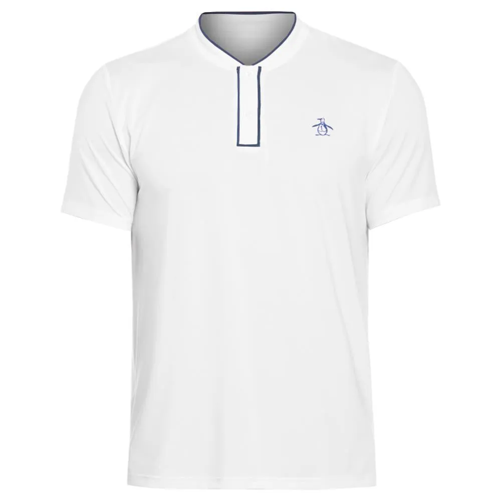 three-quarter length Modern Design Penguin Men's Performance Polo Blade Collar - Bright White Drawstring Hood