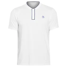 three-quarter length Modern Design Penguin Men's Performance Polo Blade Collar - Bright White Drawstring Hood