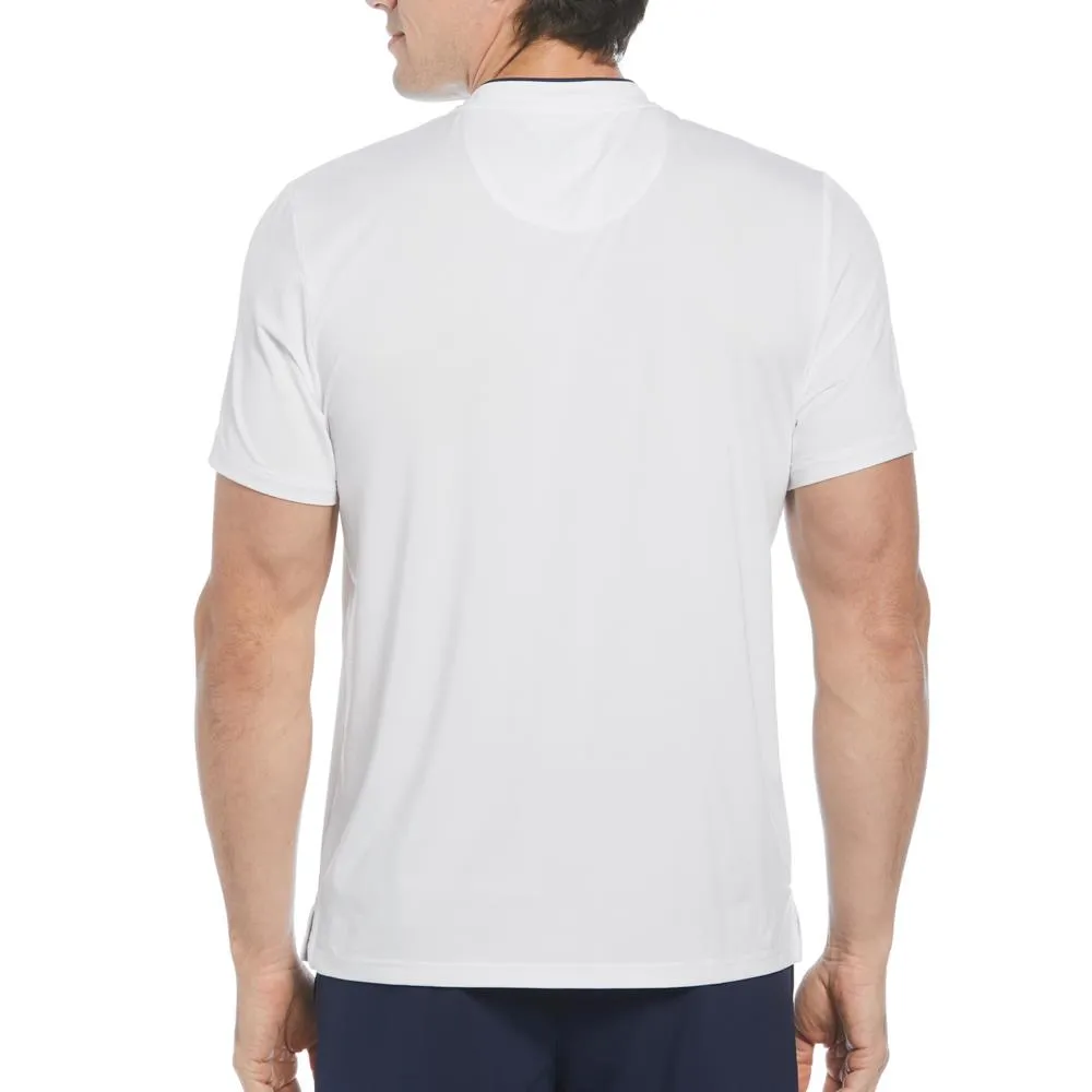 Penguin Men's Performance Polo Blade Collar - Bright White Drawstring Hood Ribbed cuff