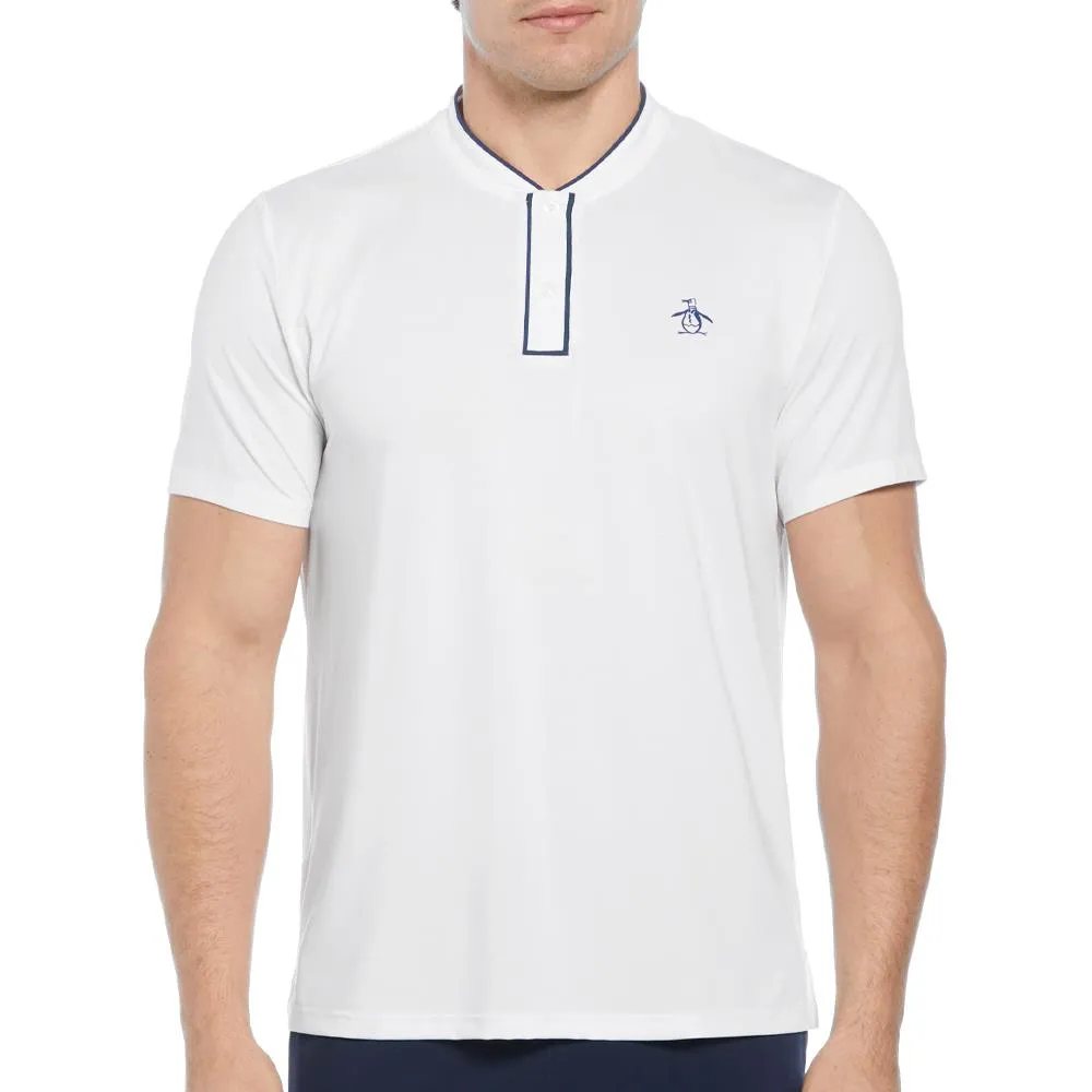 Pockets Design Penguin Men's Performance Polo Blade Collar - Bright White Drawstring Hood
