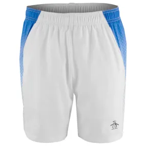 Penguin Men's Performance Side Print Short - Bright White/Blue Tasseled Belted Shape Retention