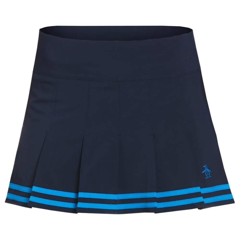 Penguin Women's Essential Pleated Woven Skort - Black Iris Wrinkle Resistant Well - Made