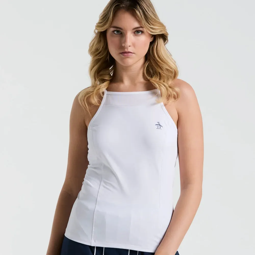 Flared-Leg Penguin Women's Essentials Mesh Tank - White Snap - Fastened