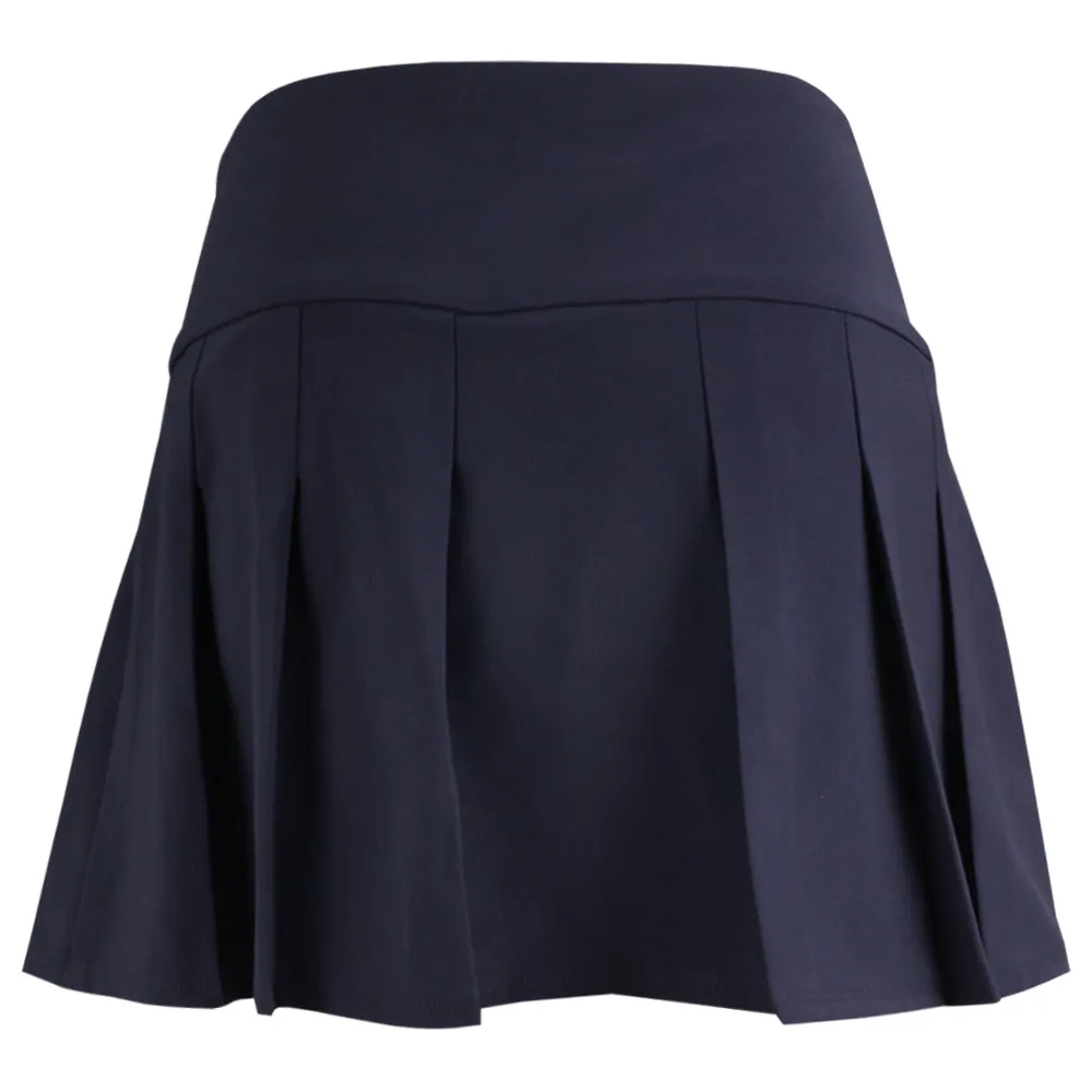 Penguin Women's Pleated Skort - Black Iris Cuffed Sleeves Metallic Elements