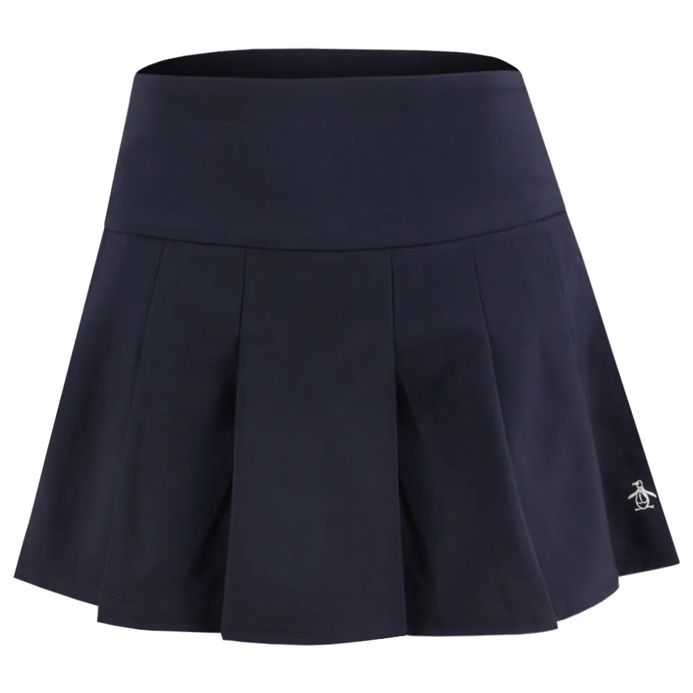 Penguin Women's Pleated Skort - Black Iris Cuffed Sleeves Stretchable Double Stitched