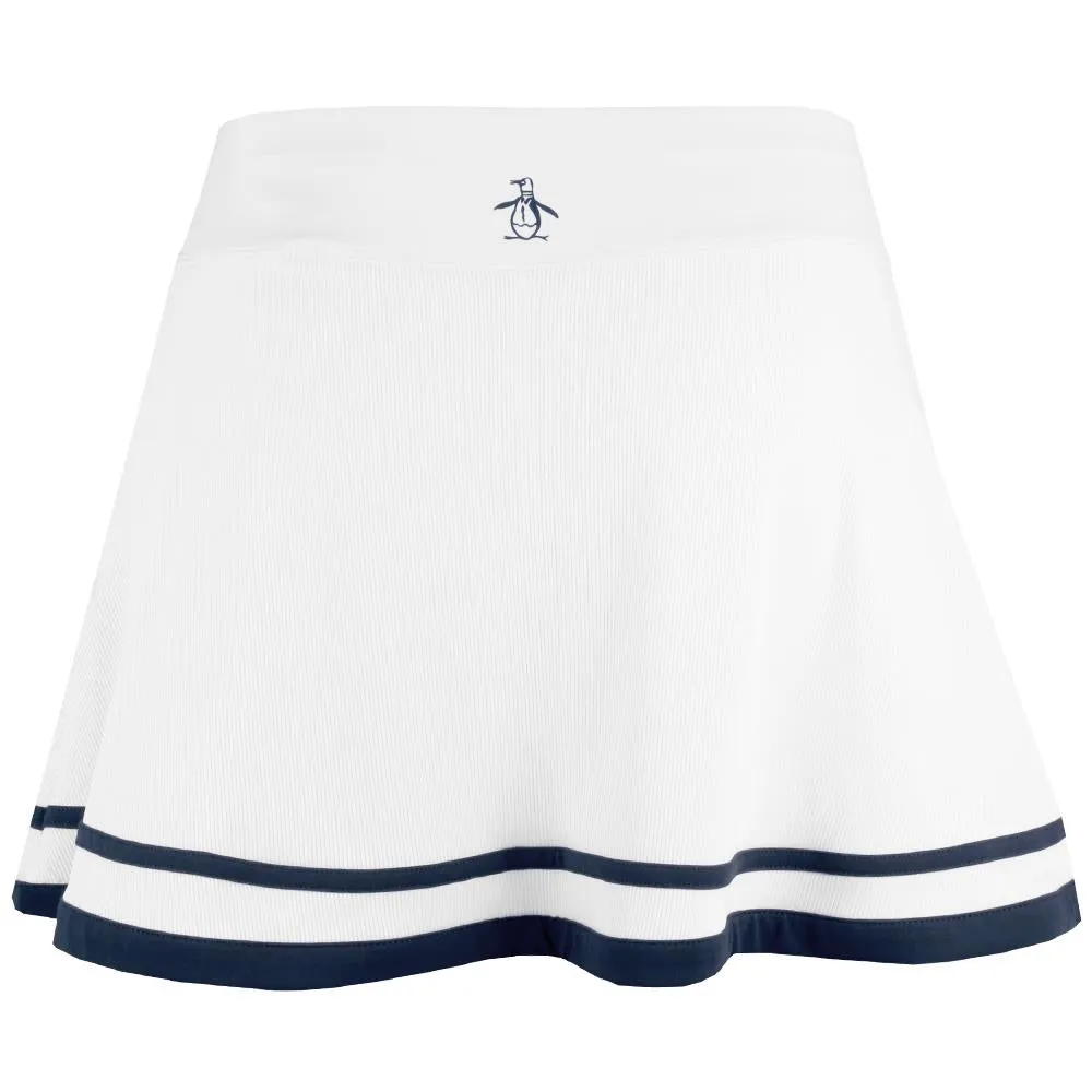 Penguin Women's Ribbed Flounce Skort - White/Navy blended fabric high - end craftsmanship