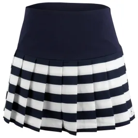 Penguin Women's Striped Pleated Skort - Black Iris Hemmed Off-Shoulder