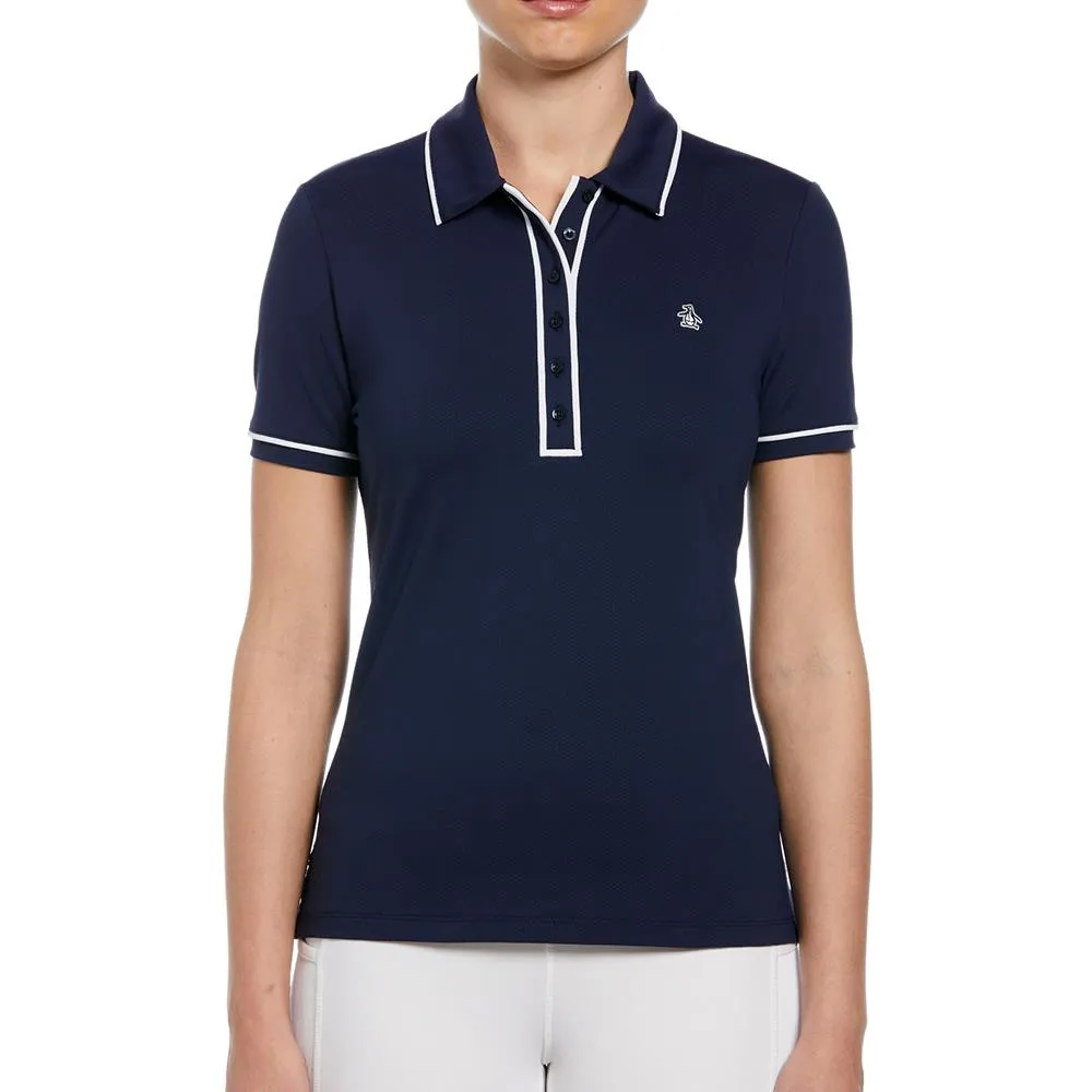 Hem Design Penguin Women's Veronica Polo - Black Iris Adjustable Cuffs