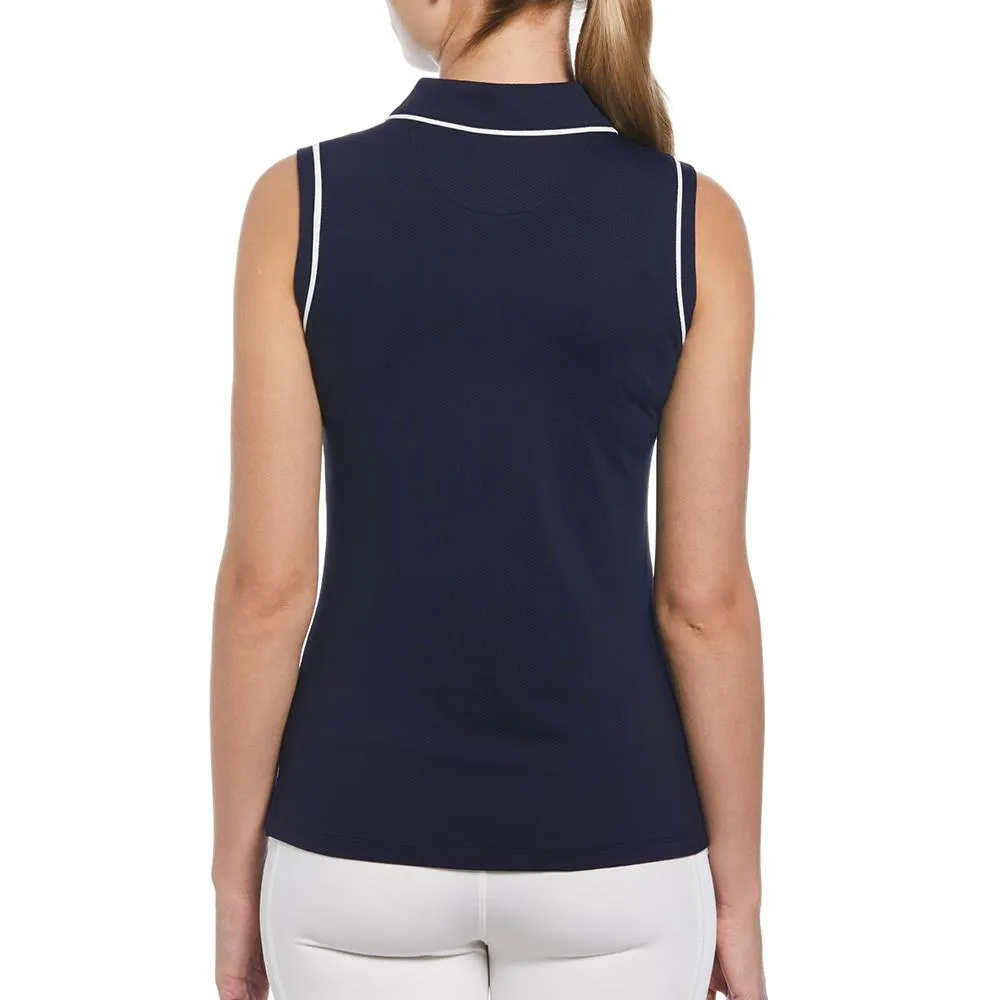 Cotton Penguin Women's Veronica Sleeveless Polo - Black Iris Wool
