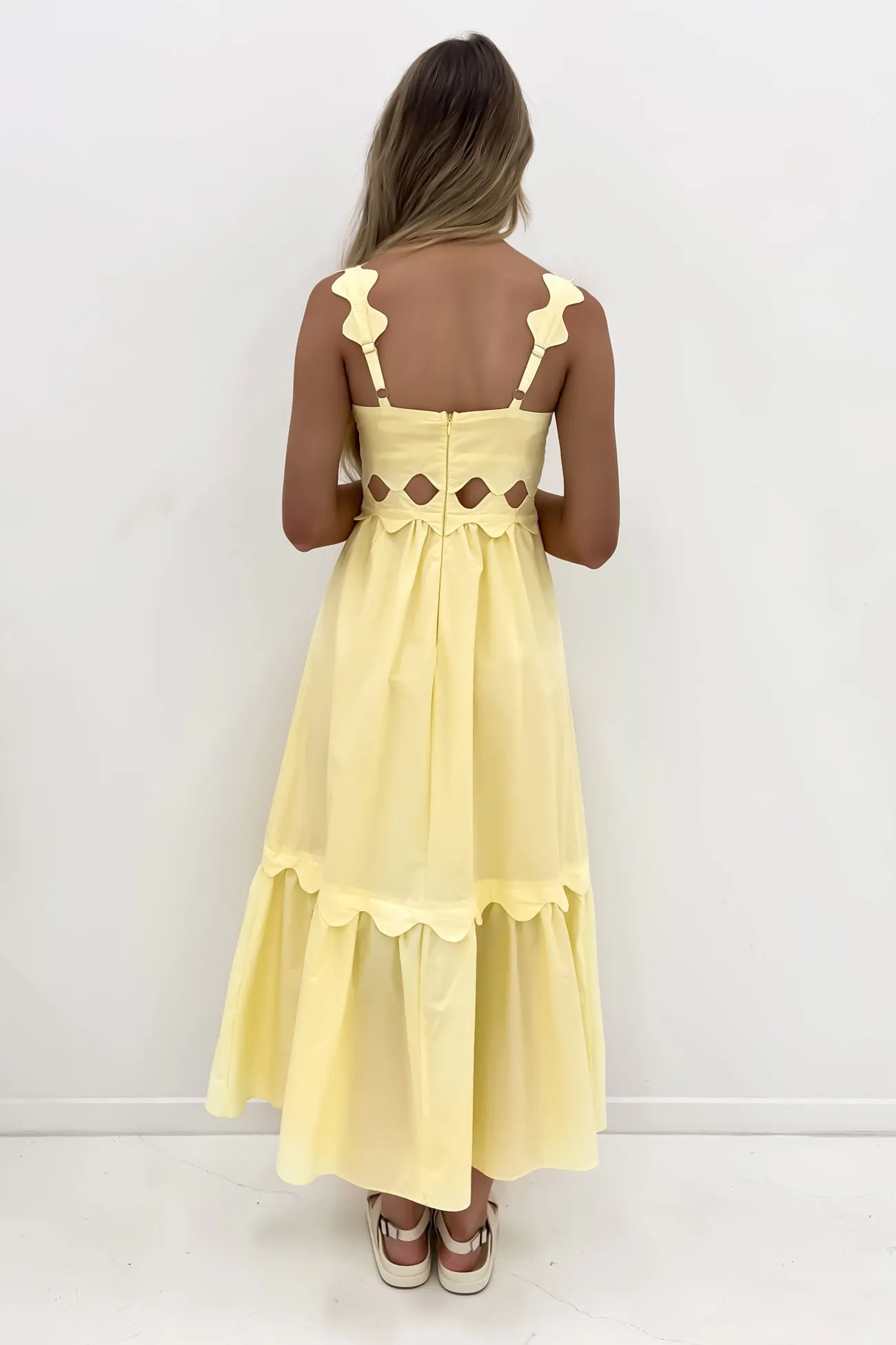Junie Midi Dress Yellow Natural Aesthetic