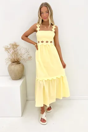 Junie Midi Dress Yellow Chic casual