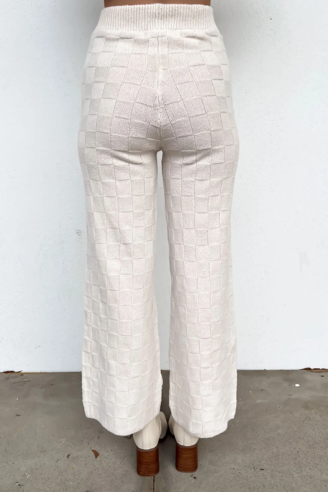 Eleanor Knit Pant Cream Cozy Fit Smart Layer