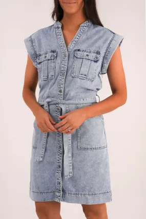 Tailored-fit Harlow Denim Dress Light Blue