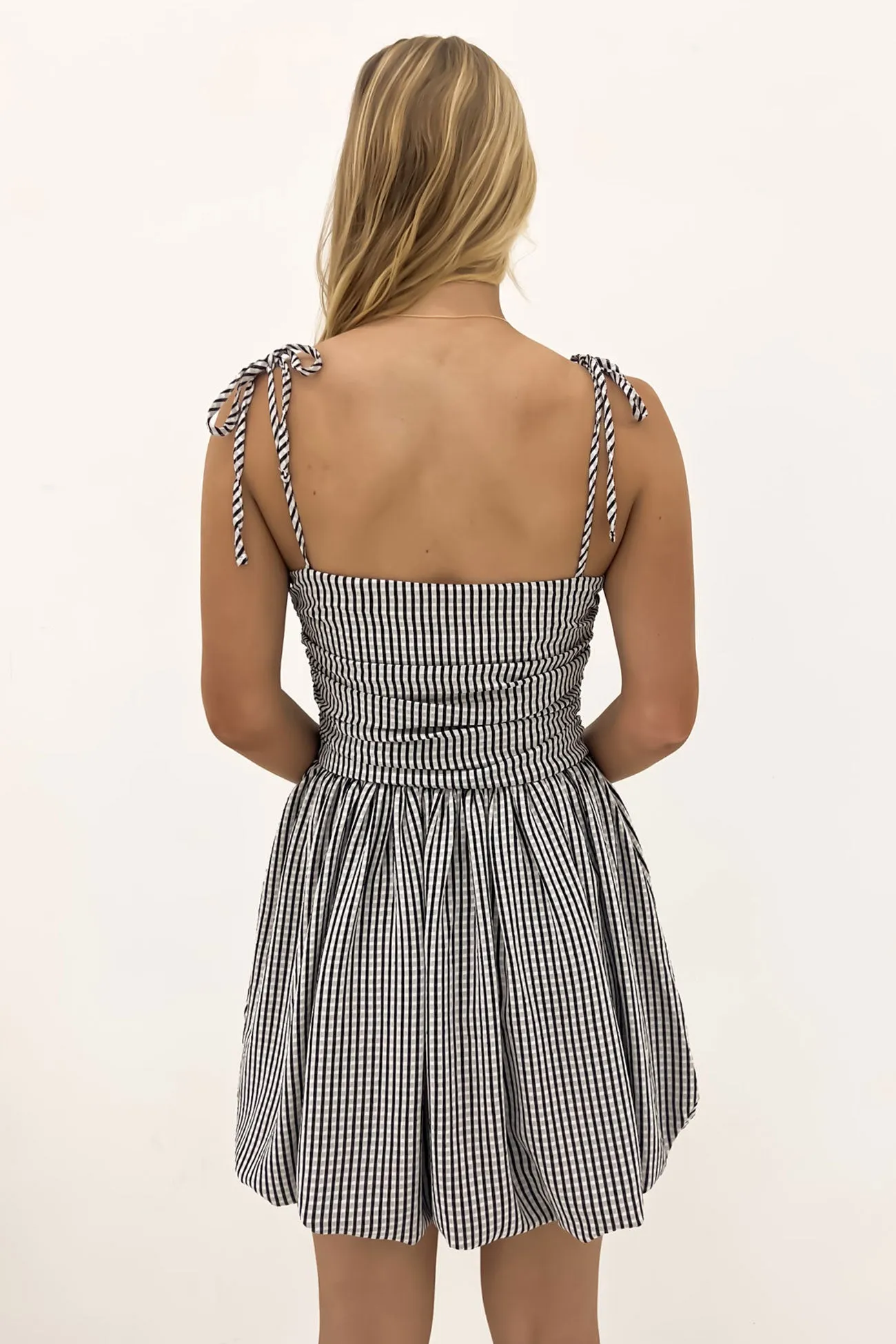 Hallie Mini Dress Black Check Casual Look Soft Harmony
