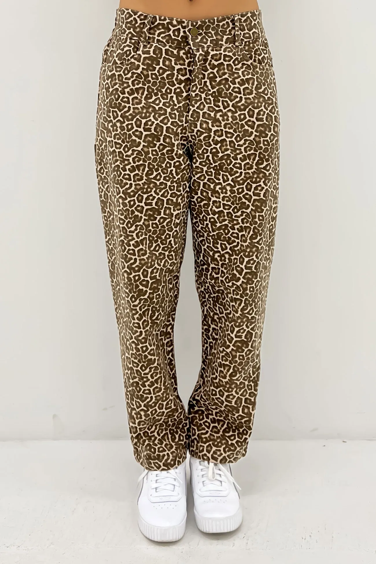 DurableReinforcedMaterial Simple and Cozy Sarah Pant Hazel Leopard