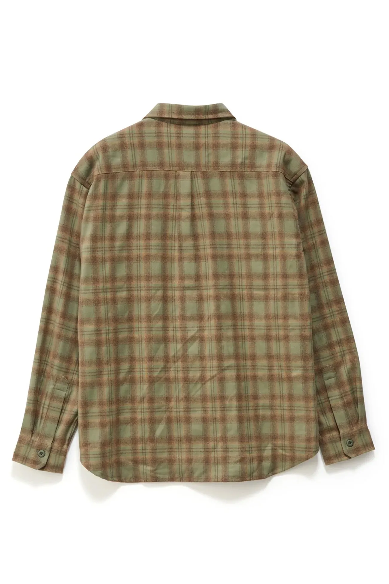 Soft Material Roomy Cut Plaid Long Sleeve Overshirt Sage