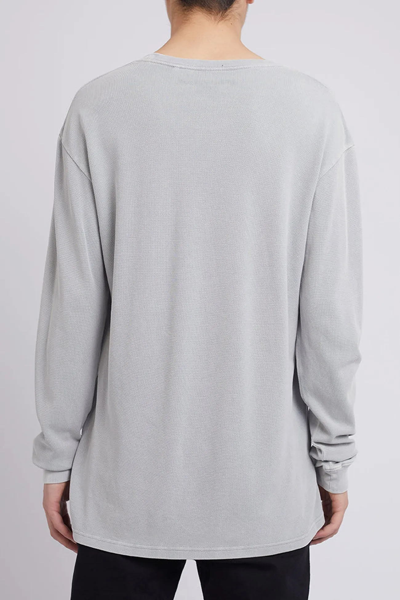 Pique Long Sleeve Tee Grey geometric
