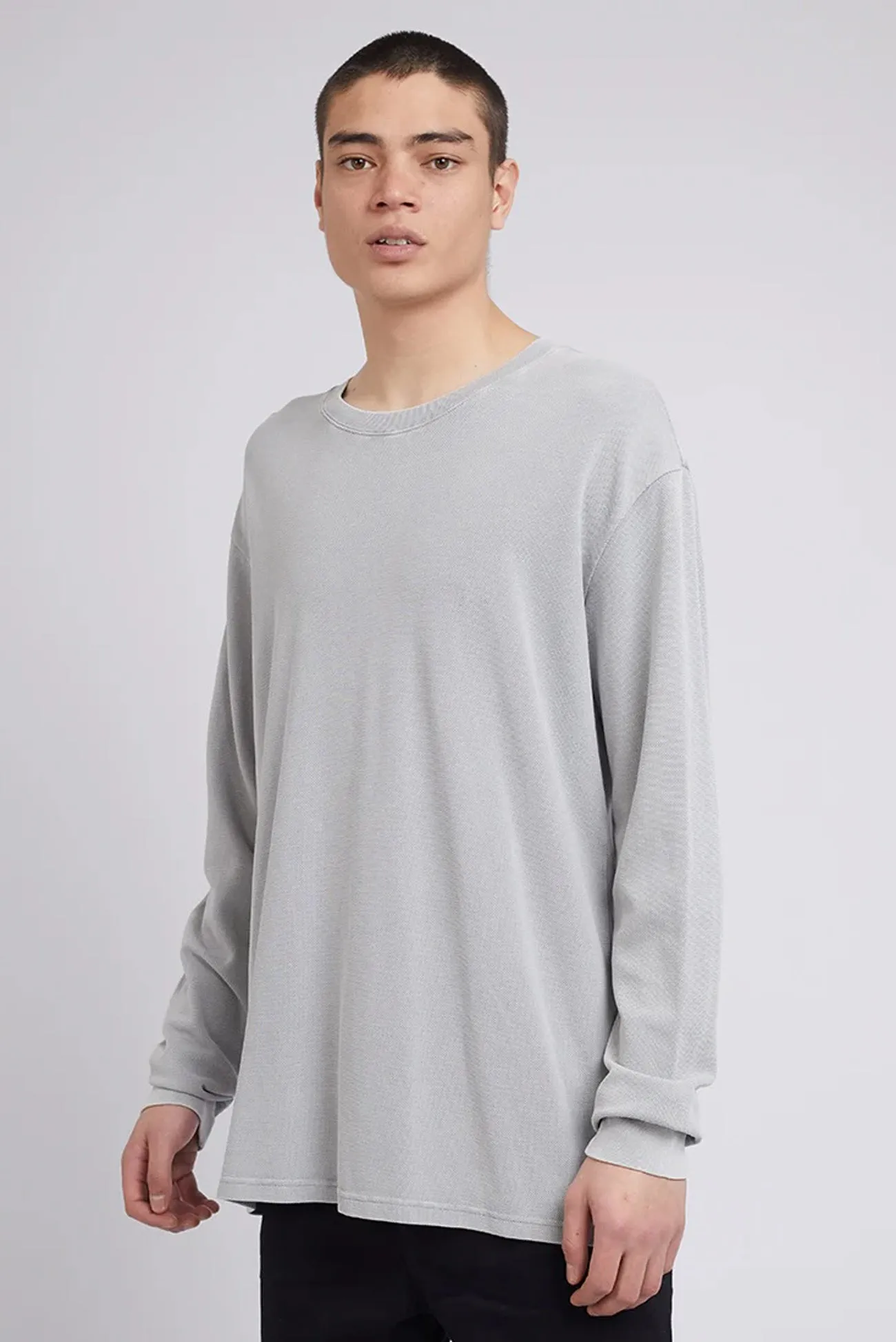 bathroom Pullover type Pique Long Sleeve Tee Grey
