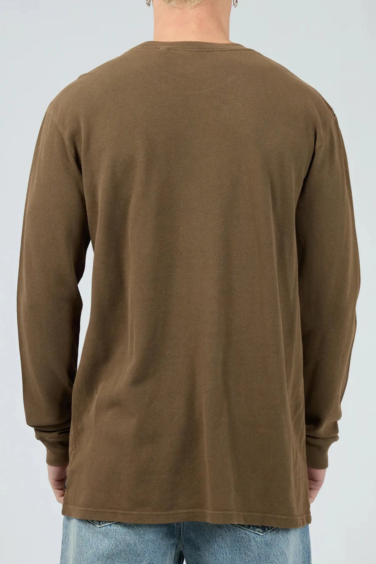 Pique Long Sleeve Tee Khaki Youth Fit