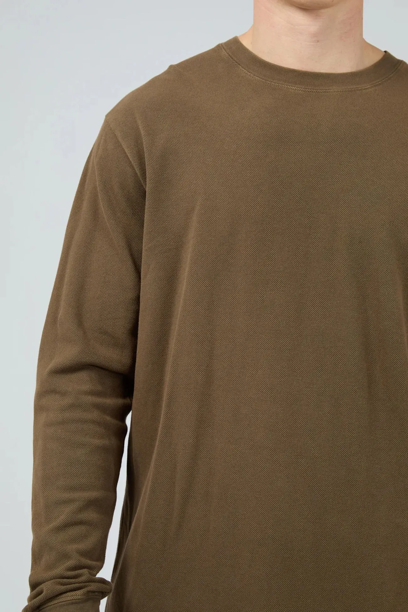 Garage Pique Long Sleeve Tee Khaki