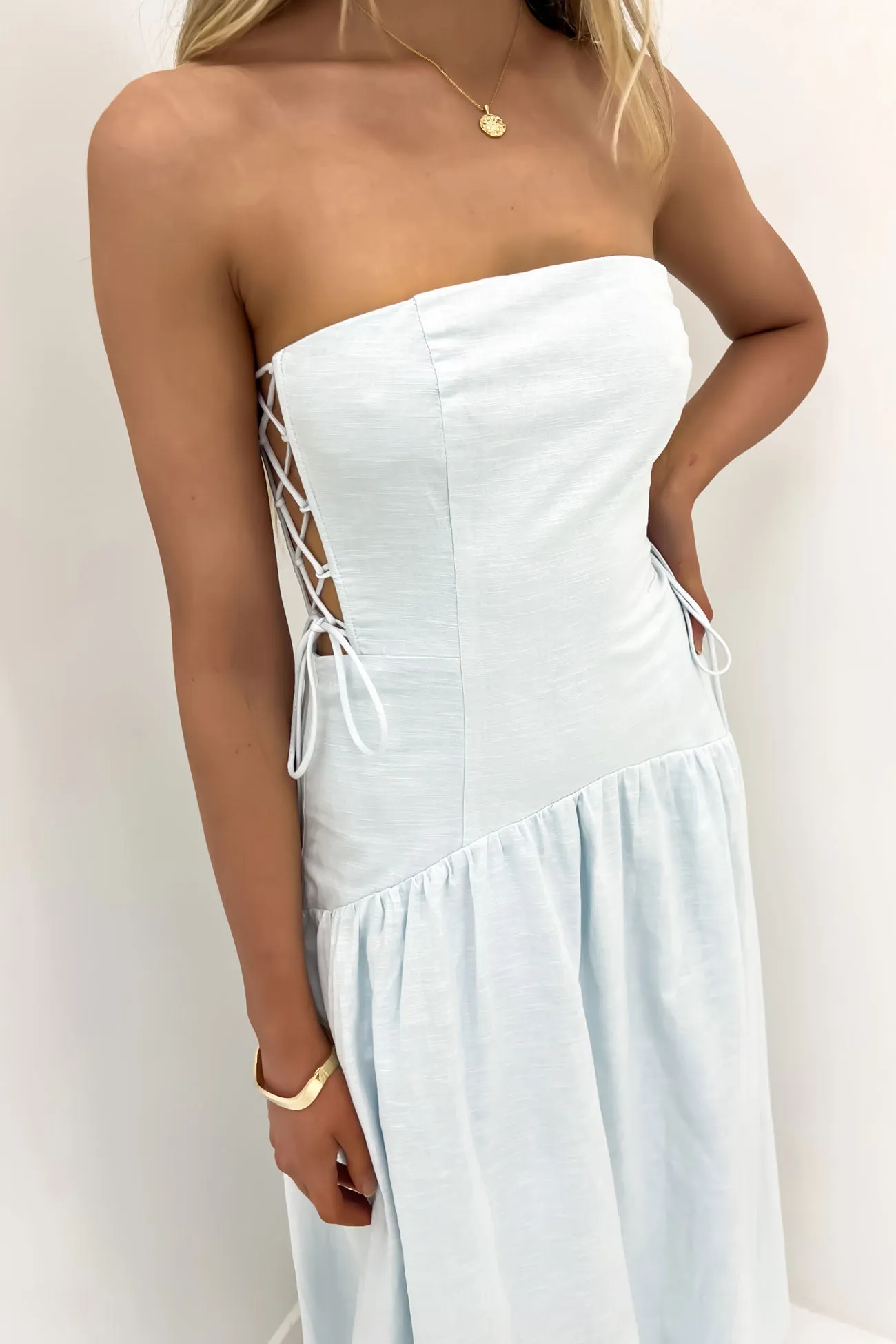 Breeze Flow Pixie Midi Dress Blue