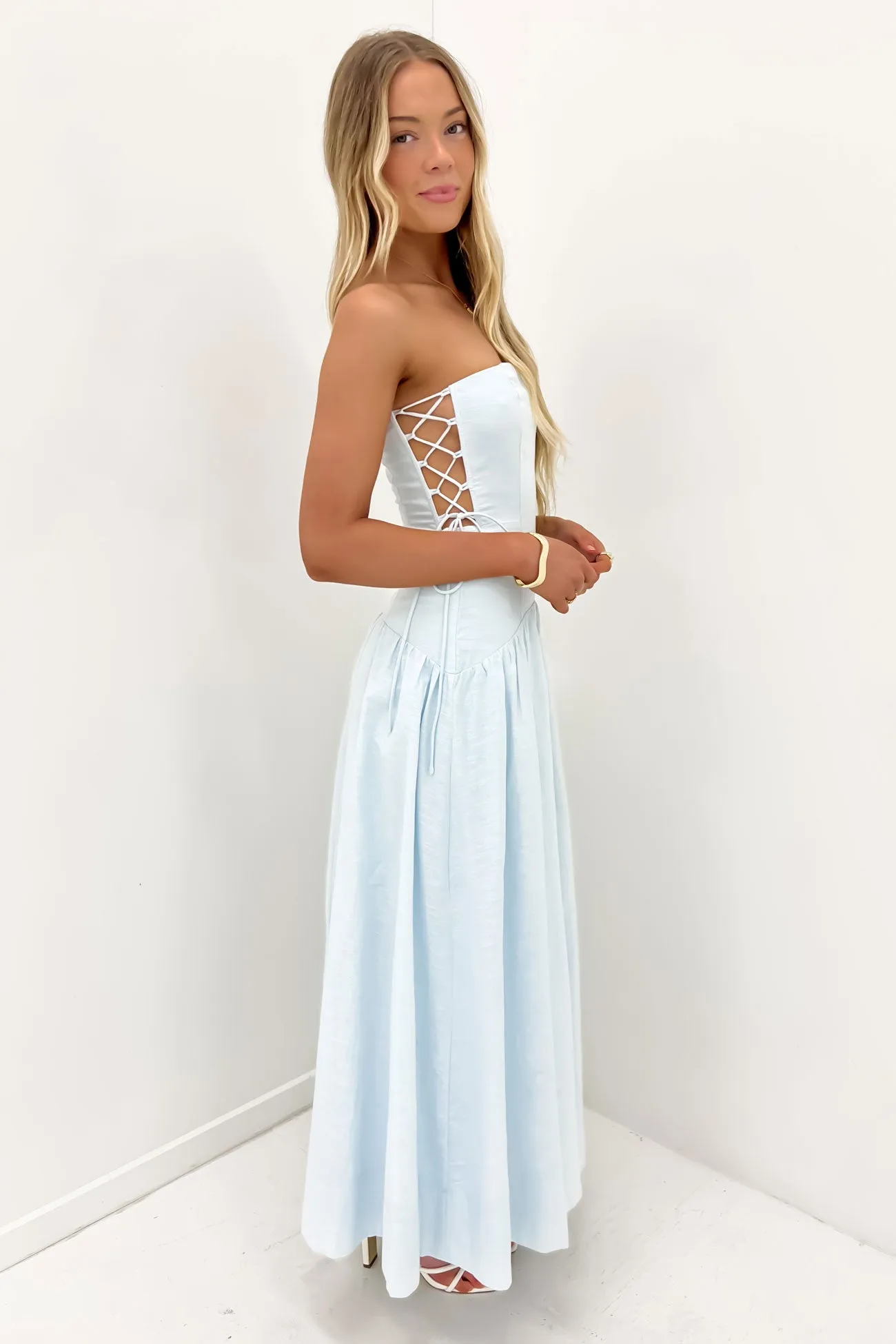 Quiet Mood Pixie Midi Dress Blue