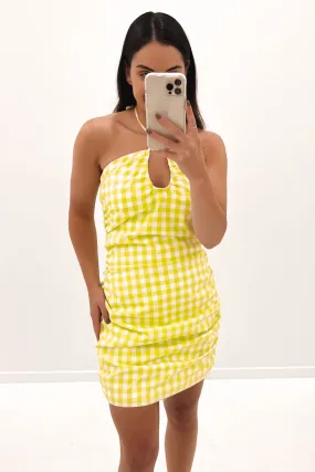 Linen Soft Check On It Mini Dress Check