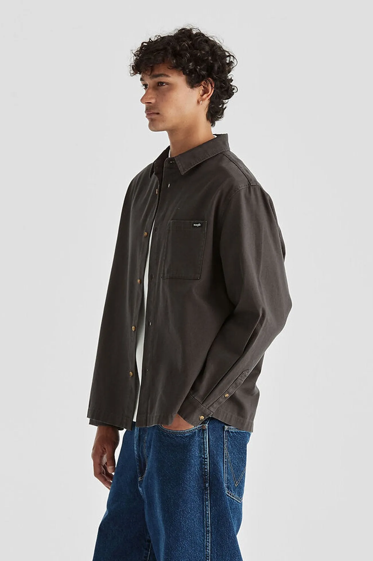 Oversized style Dylan Long Sleeve Shirt Worn Black