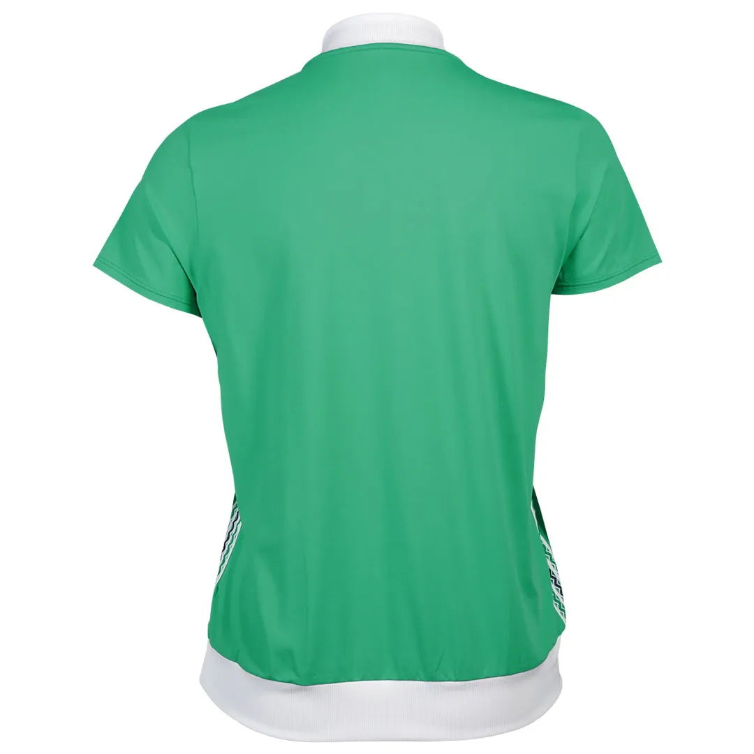 High-End Material Pockets Design Sofibella Women's Green Spirit 24" Short Sleeve Polo - Zen