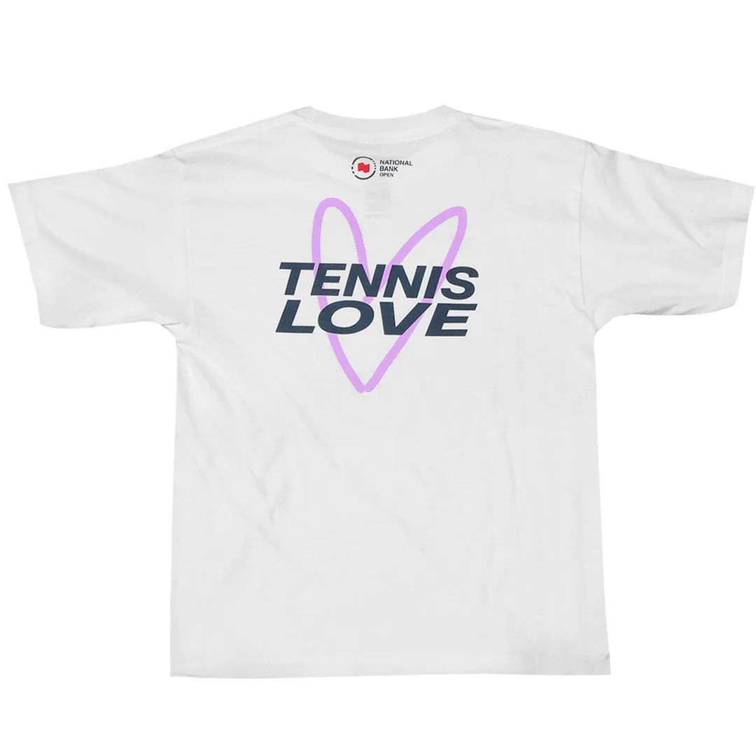 NBO Toronto Junior Tennis Love Tee - White Low-waisted Canvas
